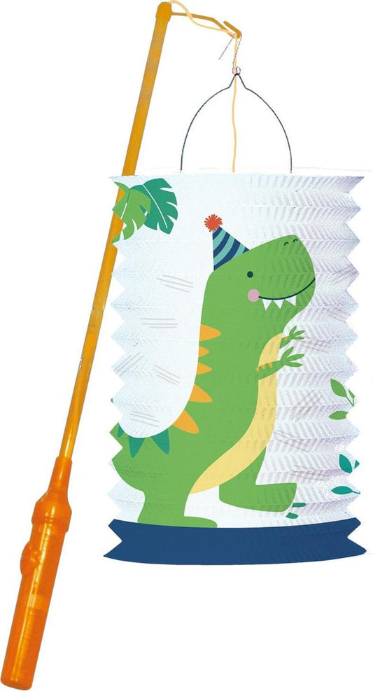 Amscan Green Dinosaurs Lantern With Light Stick 40x28cm | Amscan In Lebanon