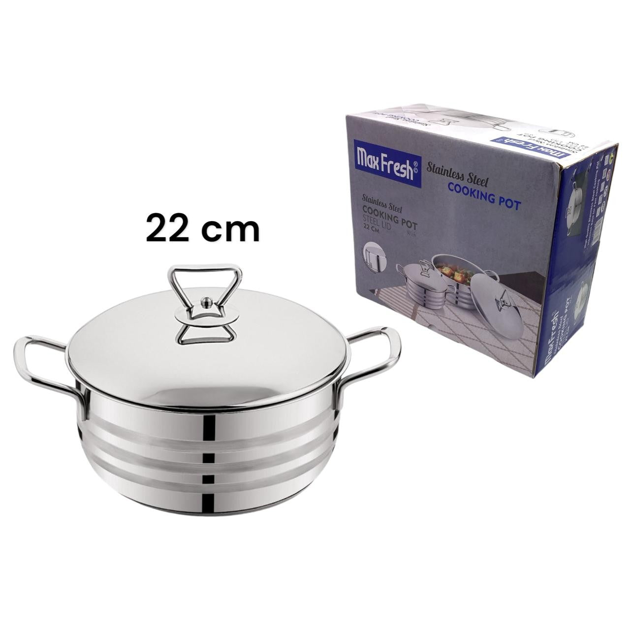Max Fresh SS Cooking Pot with SS lid 22 cm
