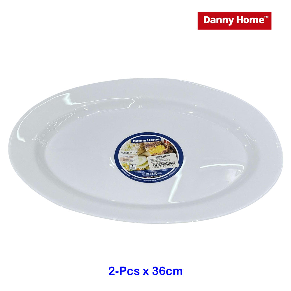 Danny Home 2-Piece 14-Inch White Serving Plate