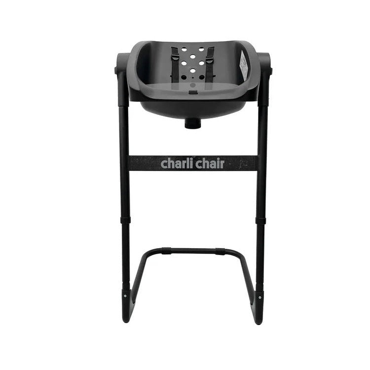 CharliChair 2-in-1 Baby Bath Chair - Black With Cushion