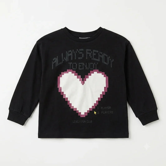 Zara Girl's Black Heart Printed Cotton Blouse | Zara in Lebanon