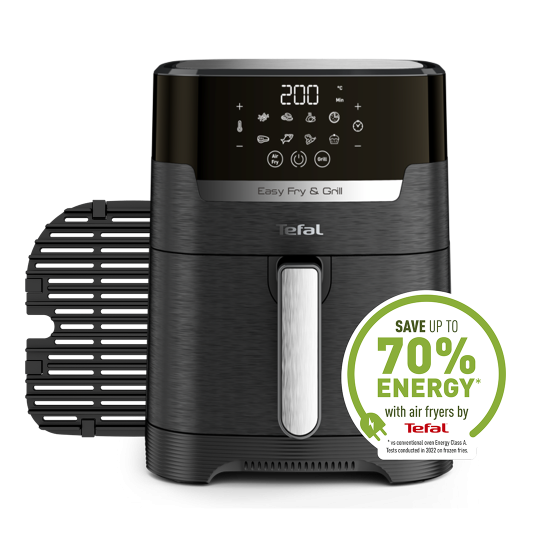 Tefal Easy Fry Precision 2 in 1 Digital Air Fryer & Grill 4.2L - 8 Programs inc Dehydrator Black - EY505827