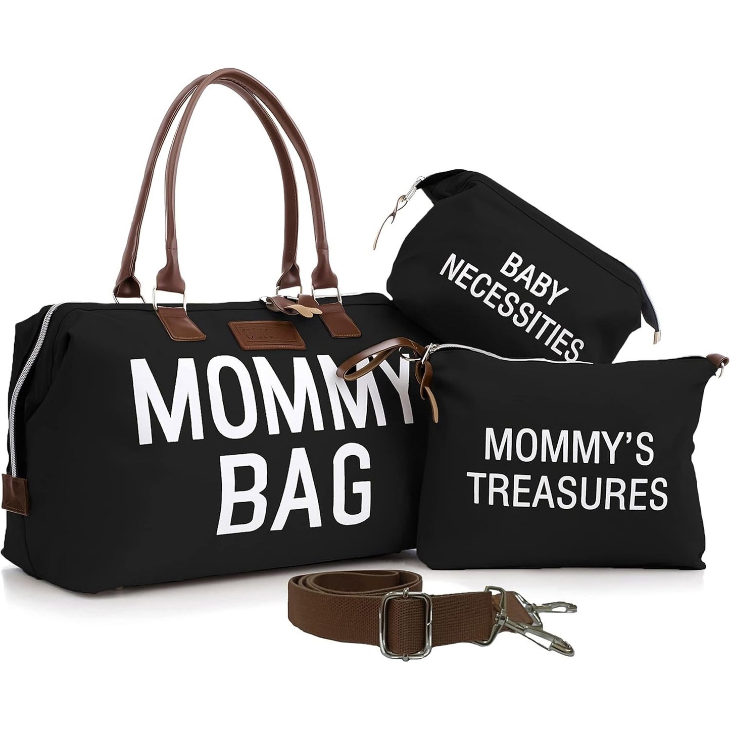 Miila - Mommy Bag Diaper Tote - Insulated Pockets - Black