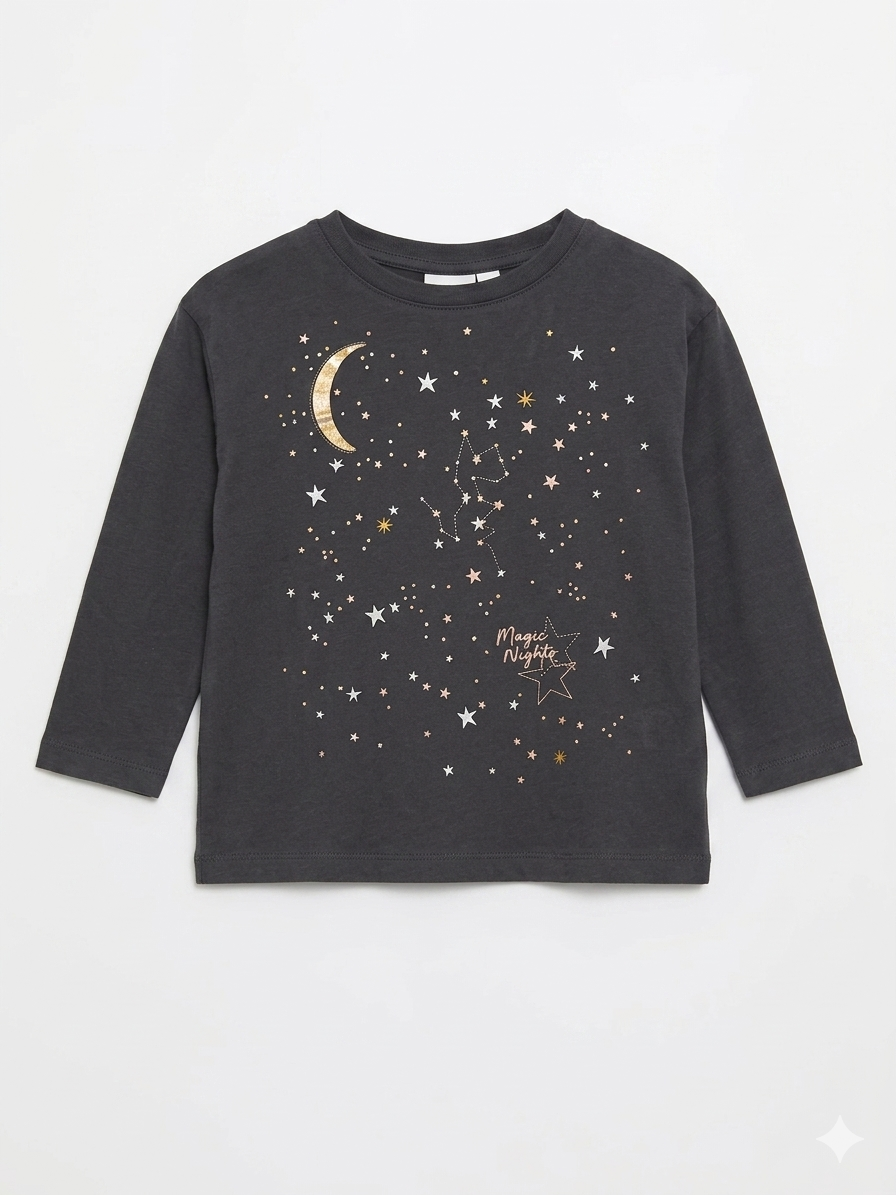 Zara Girl's Dark Grey Printed Blouse | Zara In Lebanon