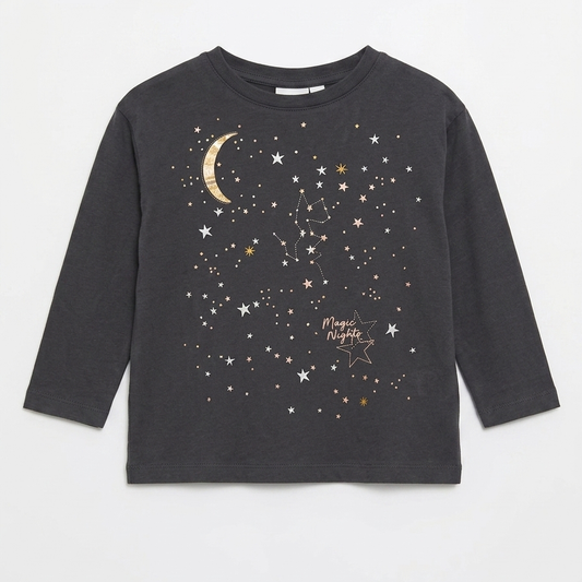 Zara Girl's Dark Grey Printed Blouse | Zara In Lebanon
