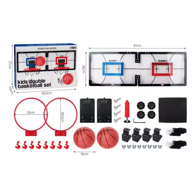 Dual Mini Basketball Hoop with Scoreboard – Fits Any Door