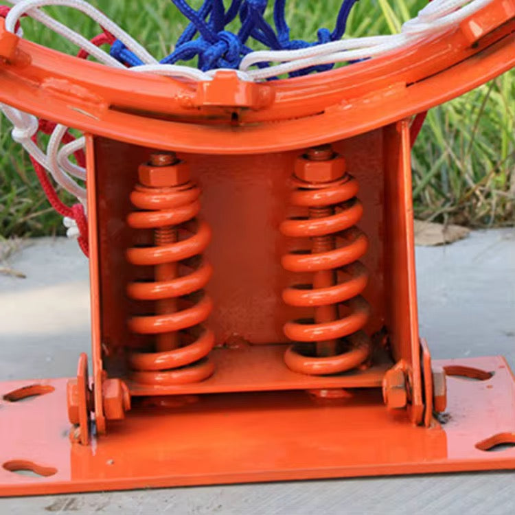 Spring-Loaded Basketball Hoop