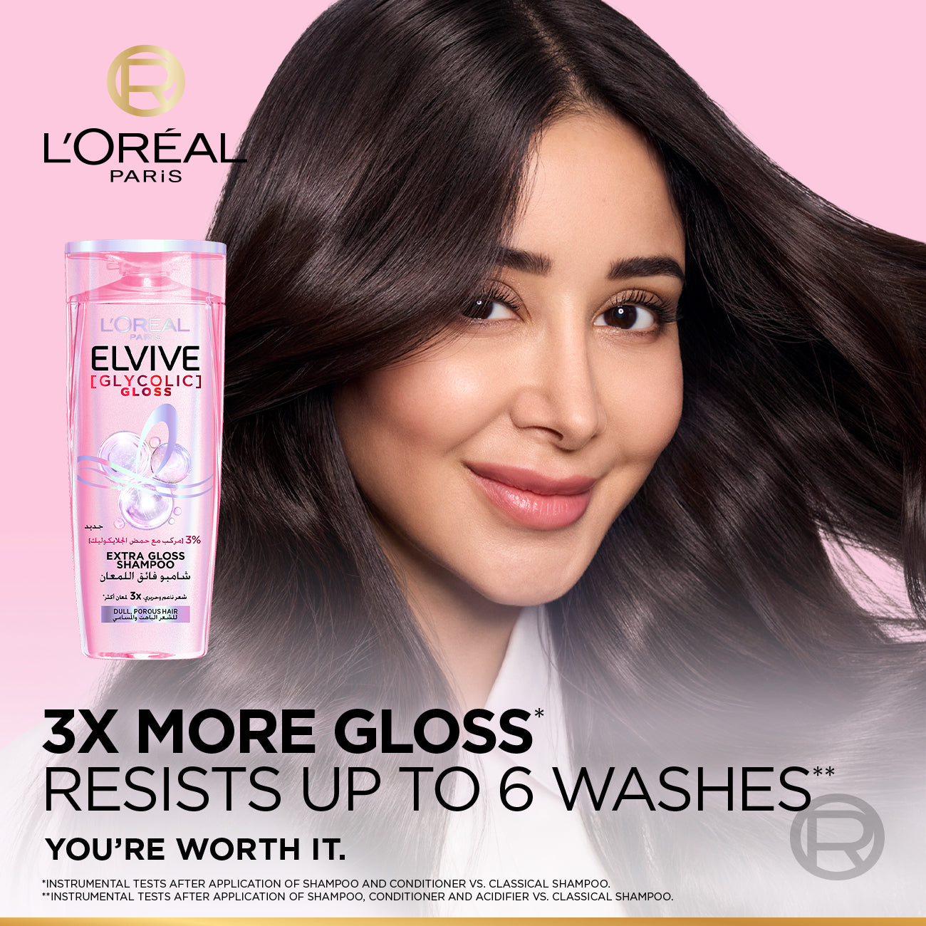 L'Oréal Paris Elvive Glycolic Gloss Extra Gloss Shampoo for Dull Porous Hair Powered by 3% Glycolic Acid