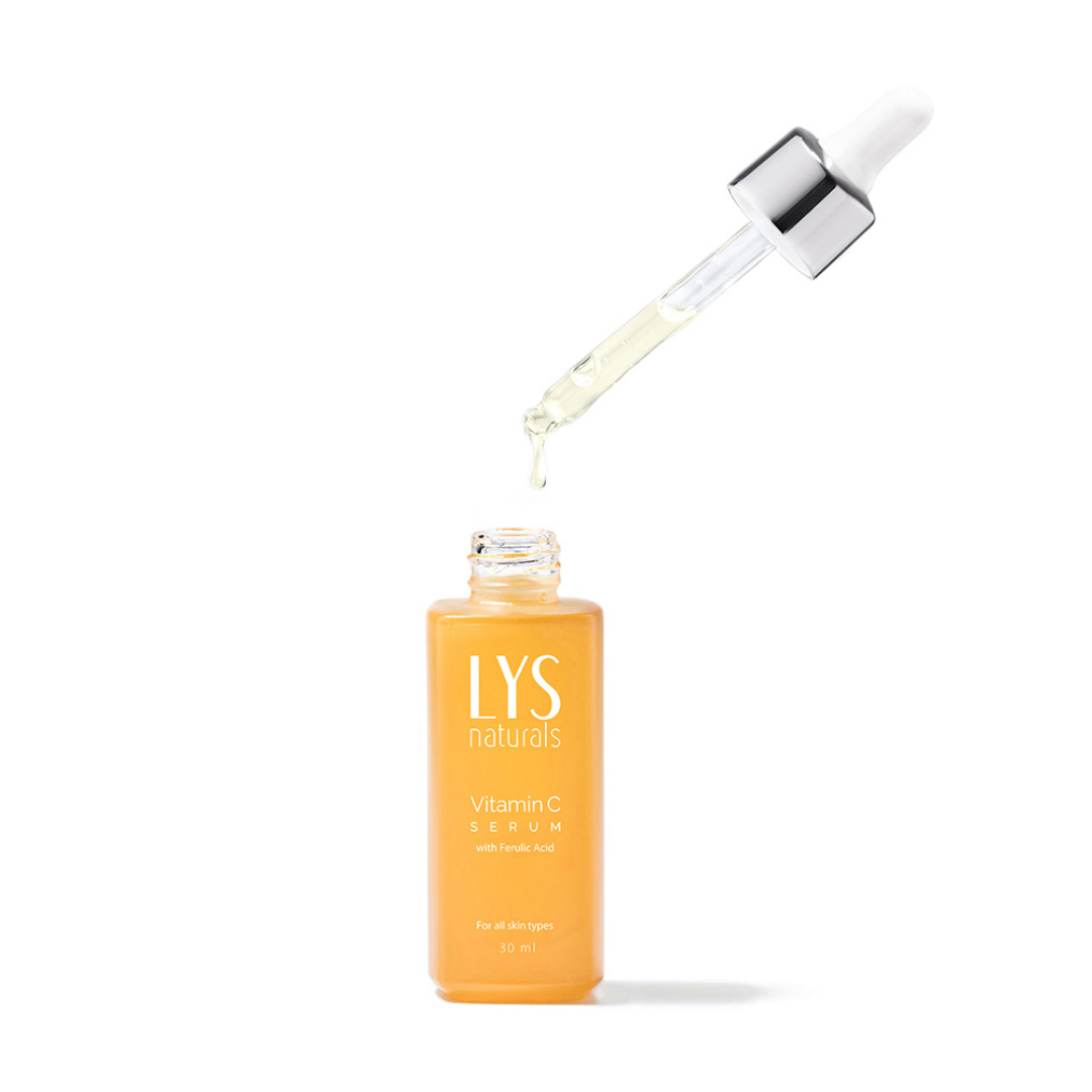 LYS Naturals Vitamin C-15 Serum With Ferulic Acid, Skin Brightening Formula 30ml
