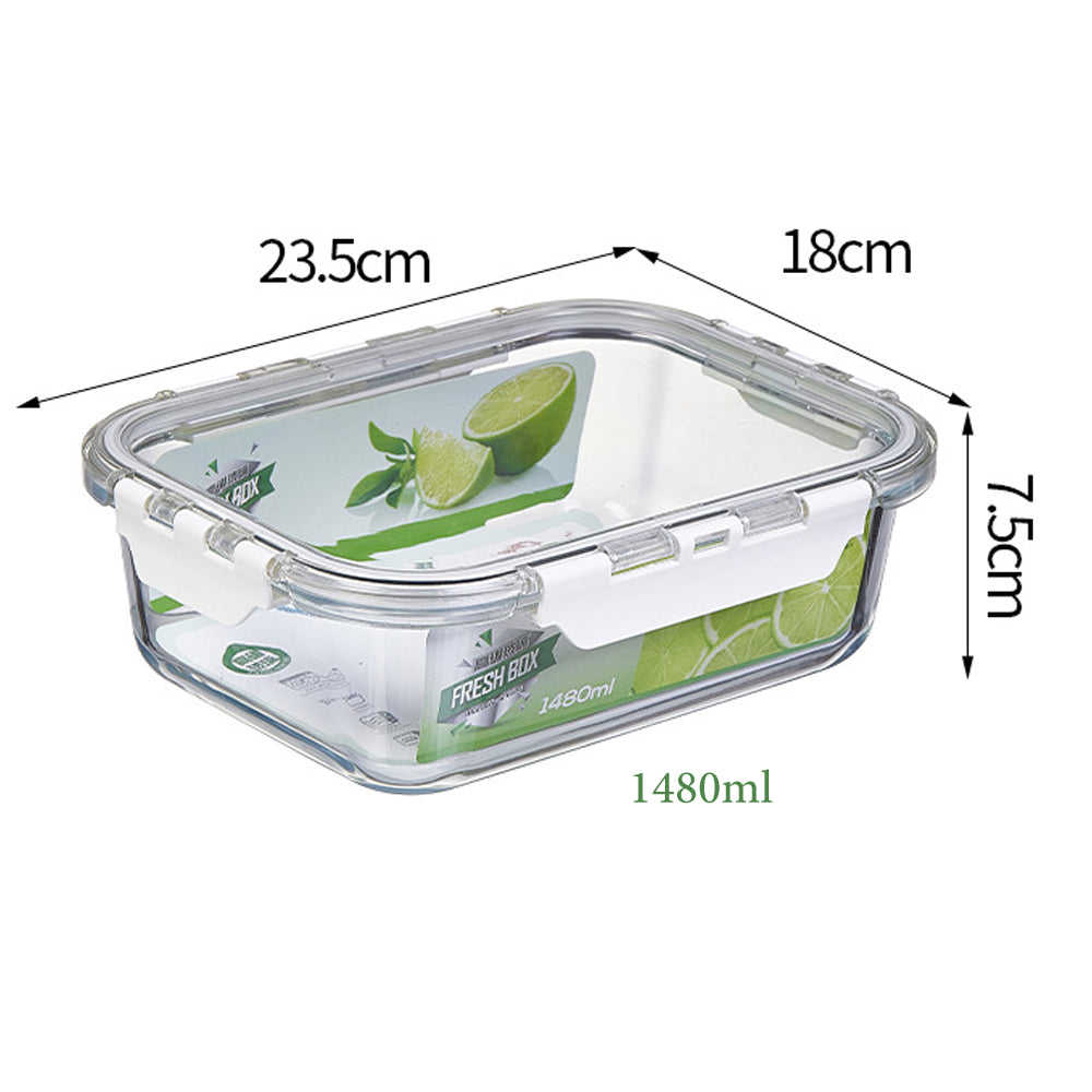 630ml Borosilicate Rectangle Glass Food Storage Container With Microwave, Freezer &amp; Dishwasher Safe NFH-77309