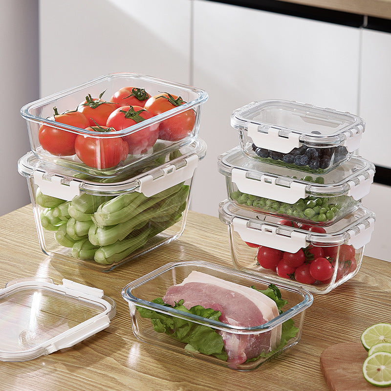 630ml Borosilicate Rectangle Glass Food Storage Container With Microwave, Freezer &amp; Dishwasher Safe NFH-77309