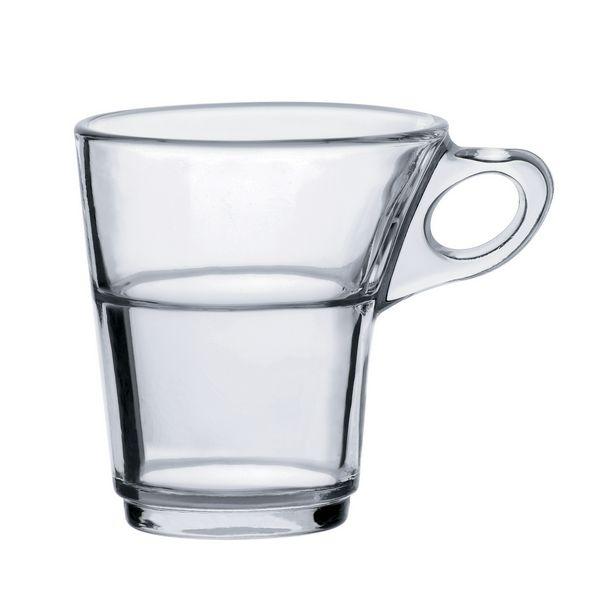 Duralex caprice espresso cup with saucer set of 6 - 9cl