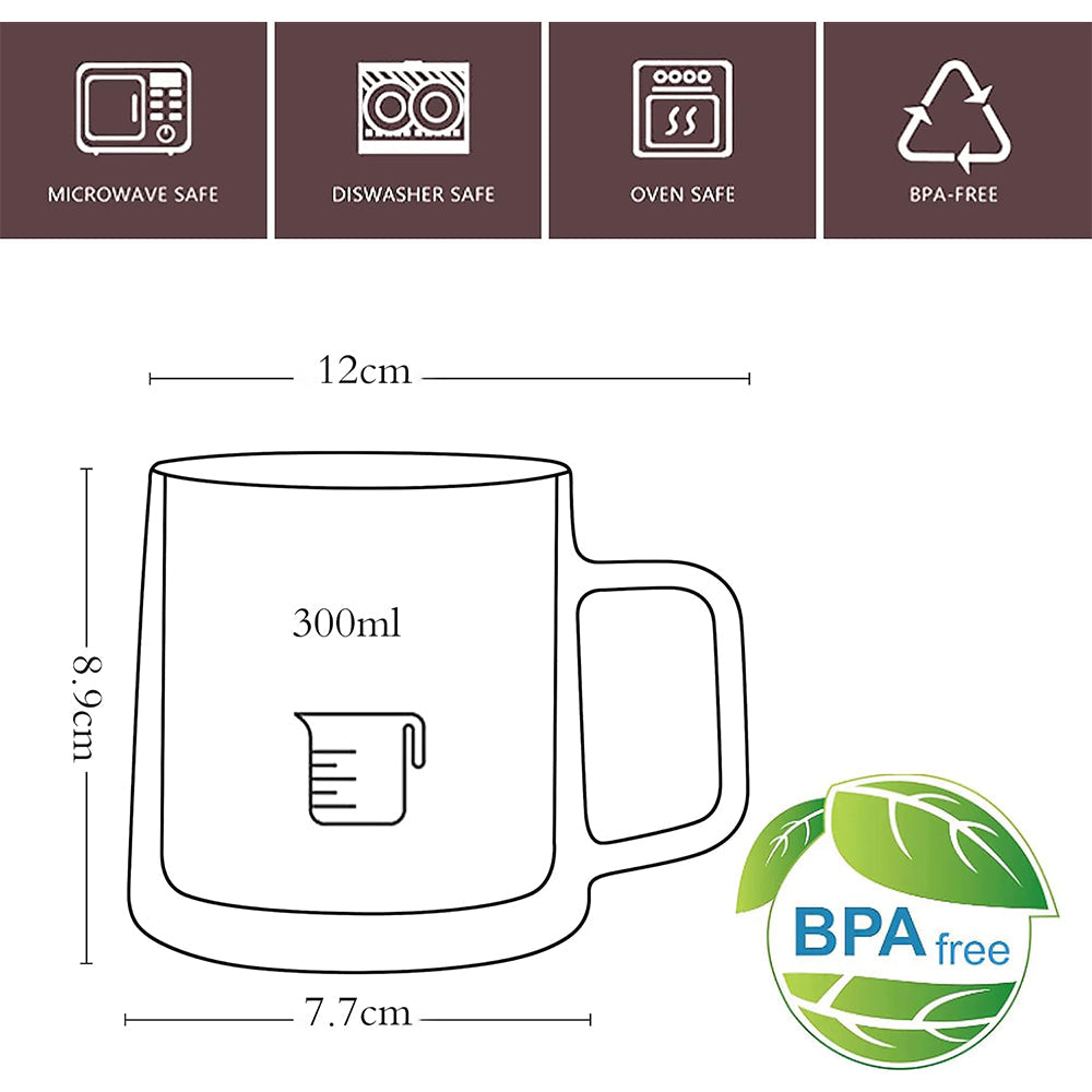 300ml 2-Pcs Danny Home High-Quality Clear Glass Mug Set