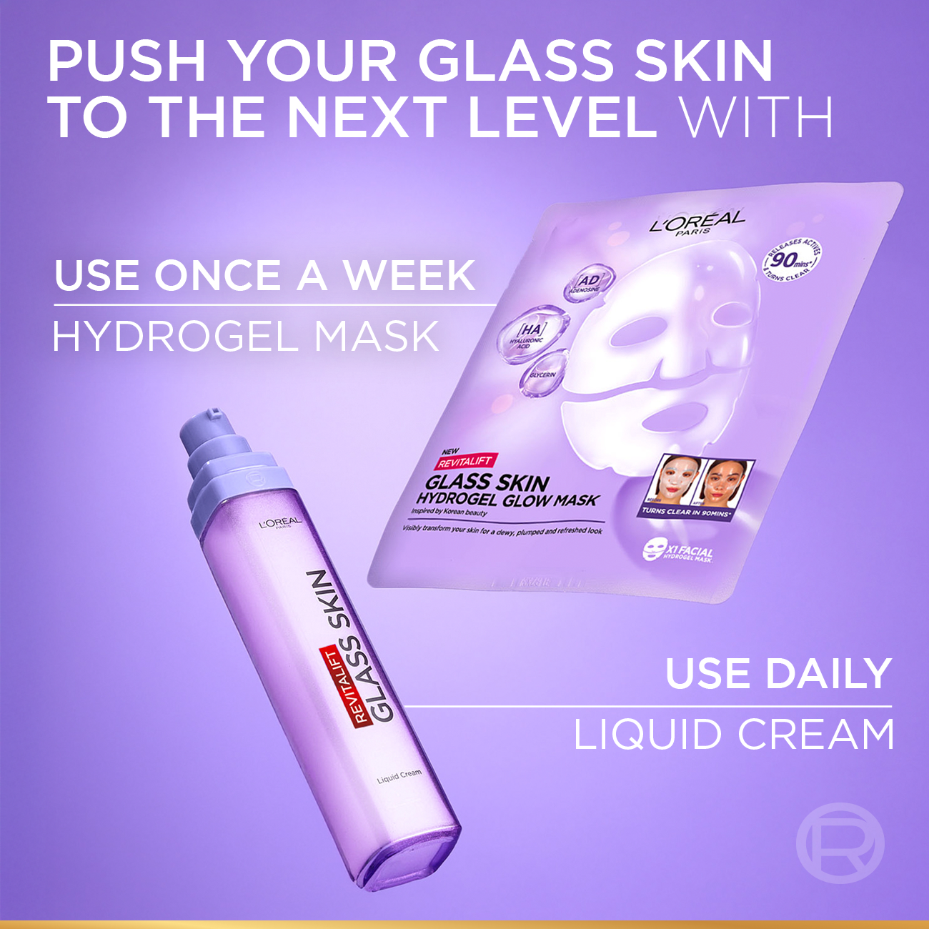 L’Oréal Paris Revitalift Glass Skin Liquid Cream: 1 drop for 100H Glowing Hydration With Hyaluronic Acid & Vitamins B3+B5+C for Dewy, Plumped Glass Skin