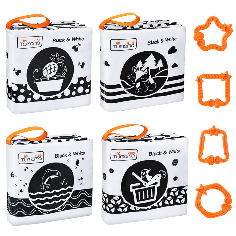 Tumama Kids - High Contrast Cloth Books - Set Black & White