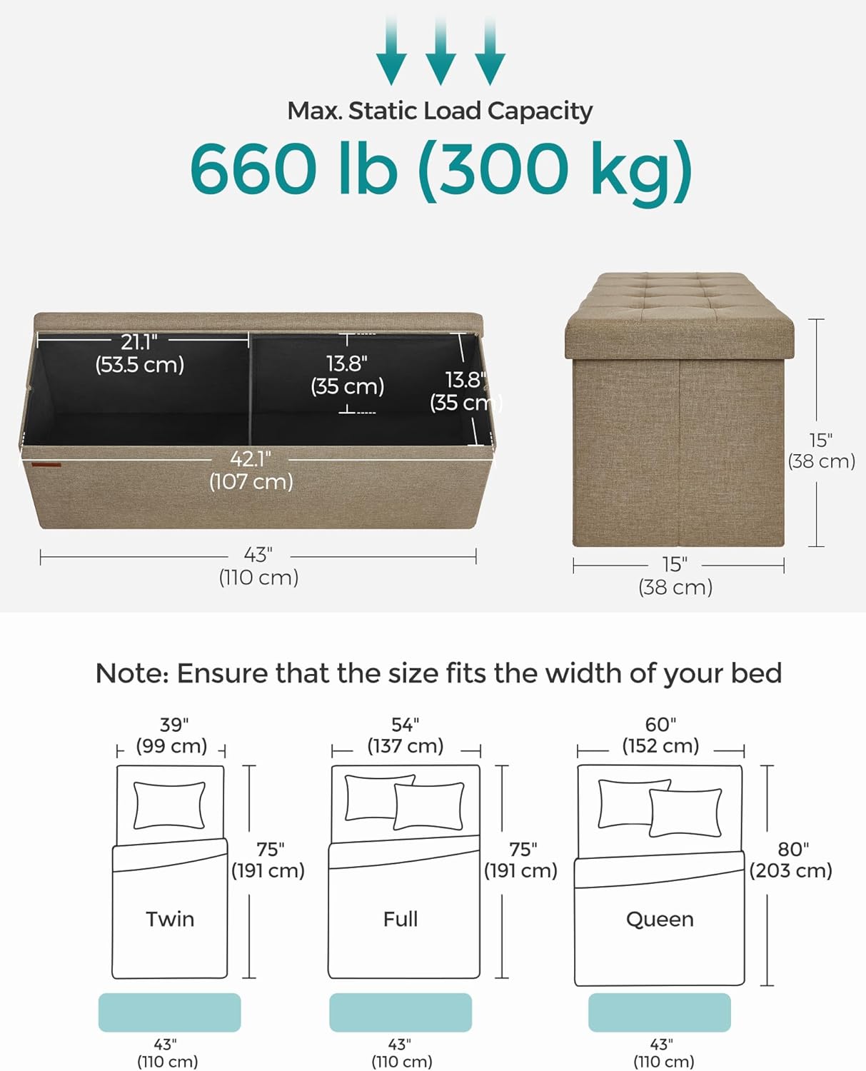 SONGMICS Storage Bench LSF077R01V1