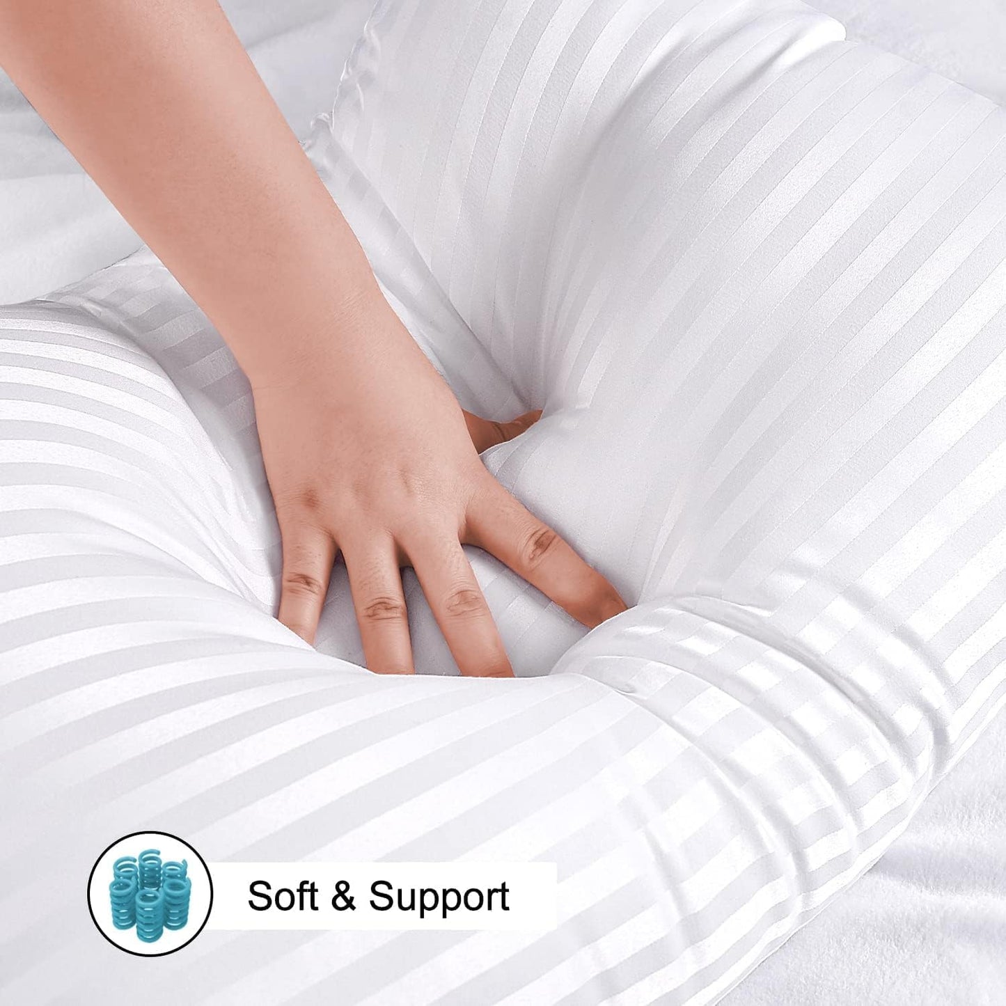 EIUE Hotel Collection Bed Pillows for Sleeping 2 Pack Queen Size，Pillows for Side and Back Sleepers,Super Soft Down Alternative Microfiber Filled Pillows,20 x 30 Inches - Medaid International