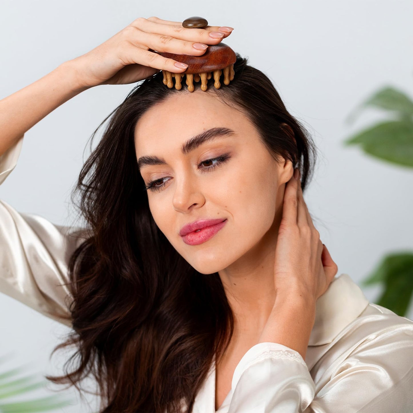 Xelsluthe Wooden Scalp Massager Comb Head Massage Brush, Manual Hair Scrubber Scalp Massager Tool, Gua Sha Brushes Handheld Body Massage Tool for Woman Men Wet Dry Hair Brush Scalps Care - Medaid International