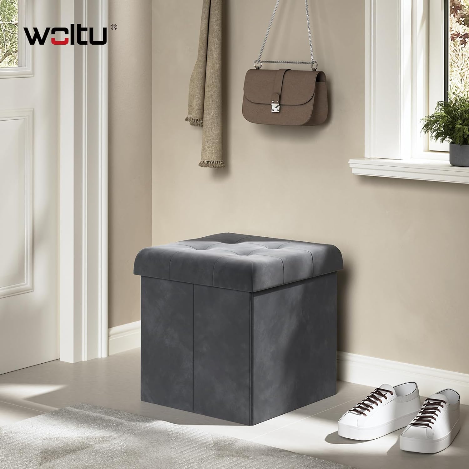 WOLTU Velvet Storage Stool (SH69GR)