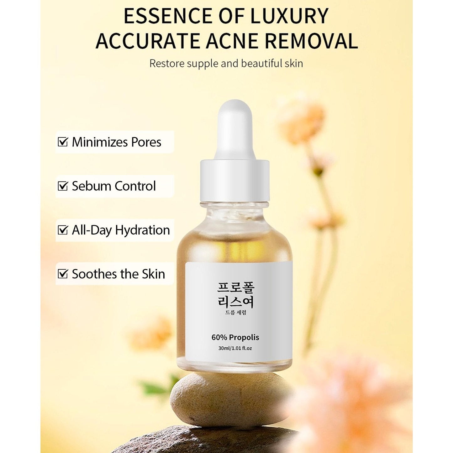 Propolis and Niacinamide Hydrating Facial Soothing Moisturizer, Glow Boosting Serum for Face for Acne-prone&Sensitive skin, Minimize breakouts, Korean skincare 30ml, 1 fl.oz - Medaid International