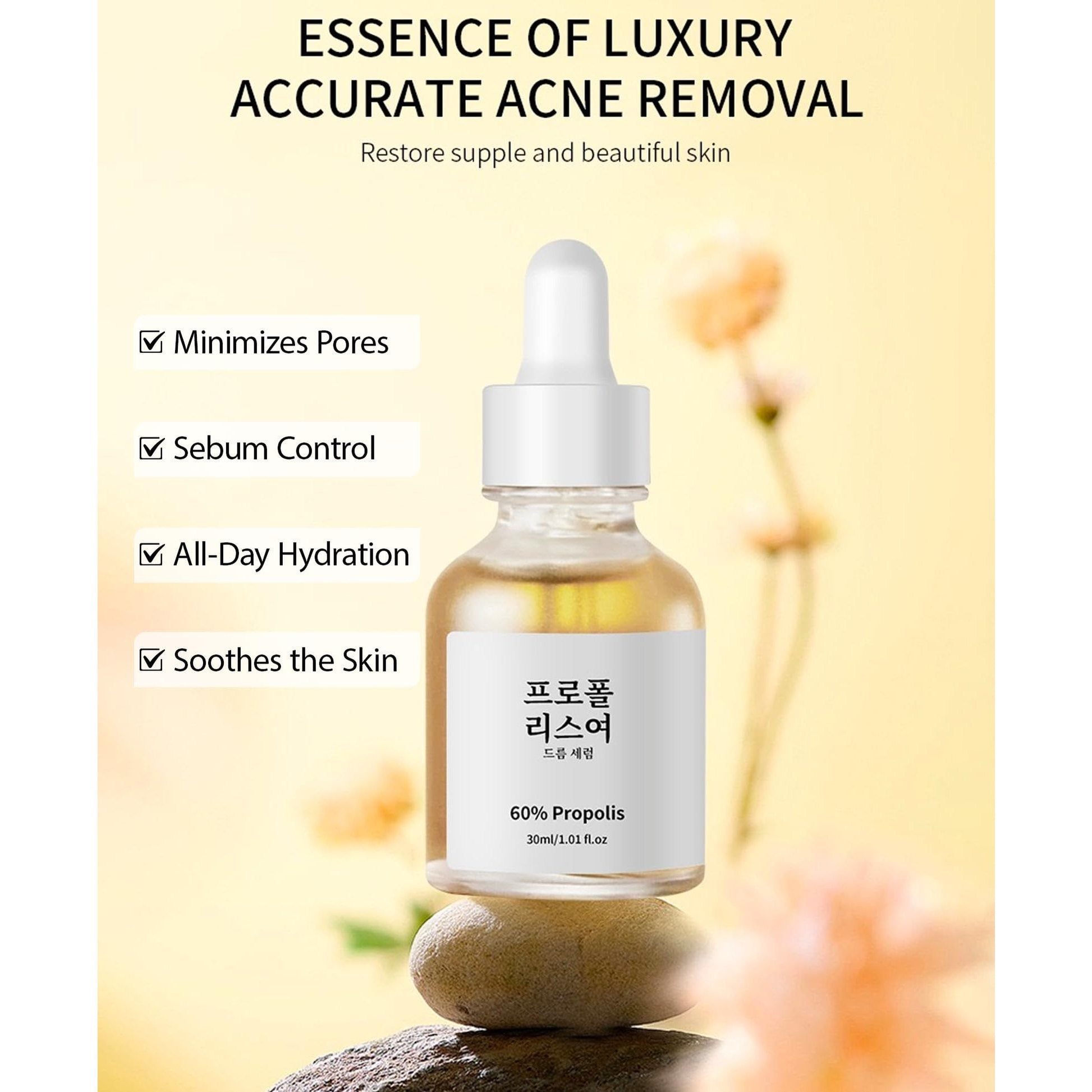 Propolis and Niacinamide Hydrating Facial Soothing Moisturizer, Glow Boosting Serum for Face for Acne-prone&Sensitive skin, Minimize breakouts, Korean skincare 30ml, 1 fl.oz - Medaid International