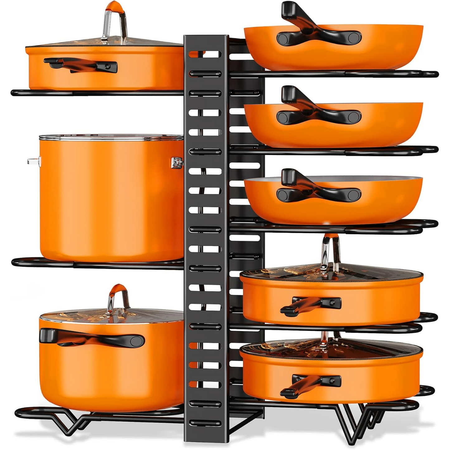 Pots and Pans Organizer Rack for Kitchen Storage Larger
