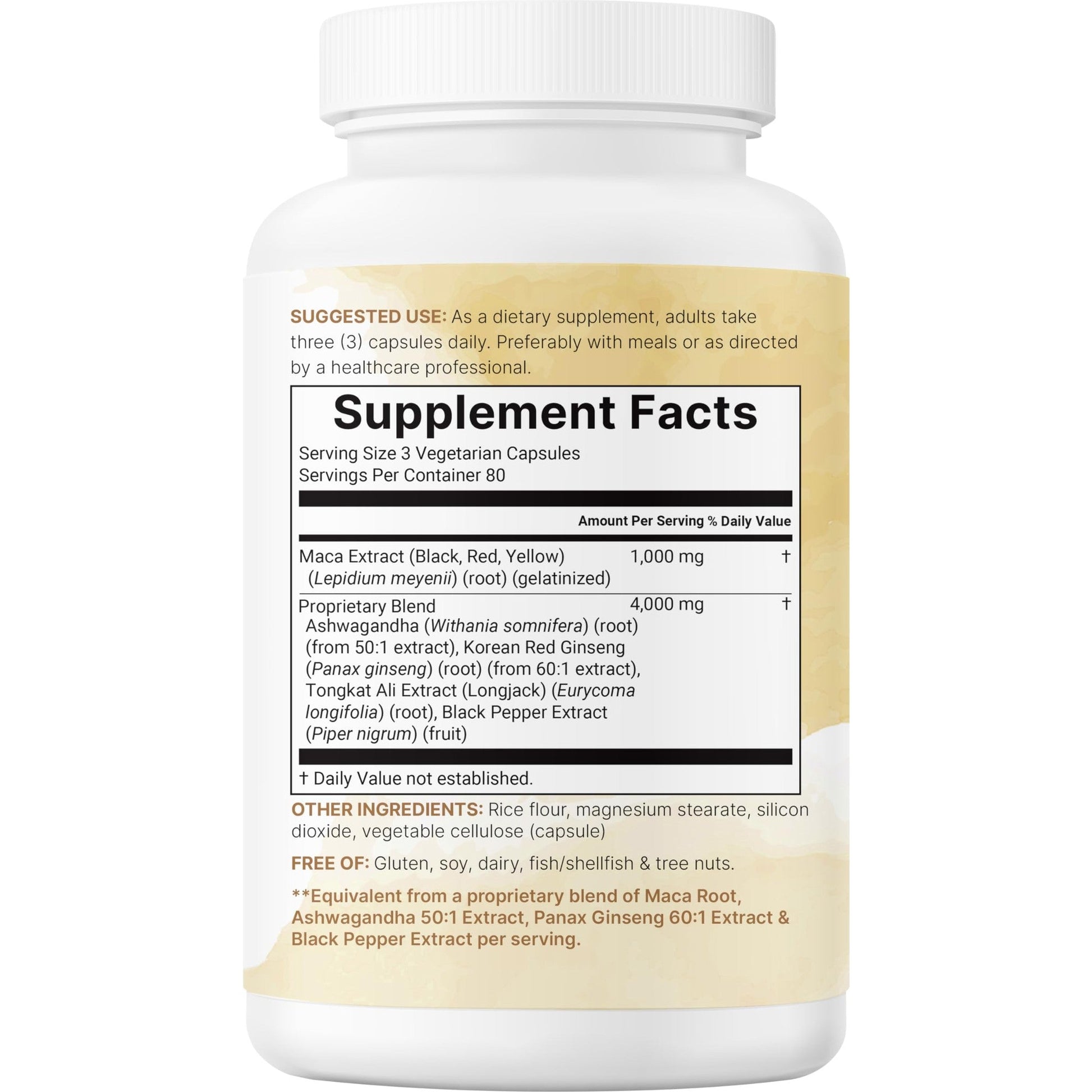 Maca Root Capsules for Women & Men 5,000mg | 240 Veggie Capsules with Ashwagandha, Red, Black, Yellow Maca Root, Panax Ginseng, Tongkat Ali & Black Pepper | Support Energy, Mood & Hormone Balance - Medaid International
