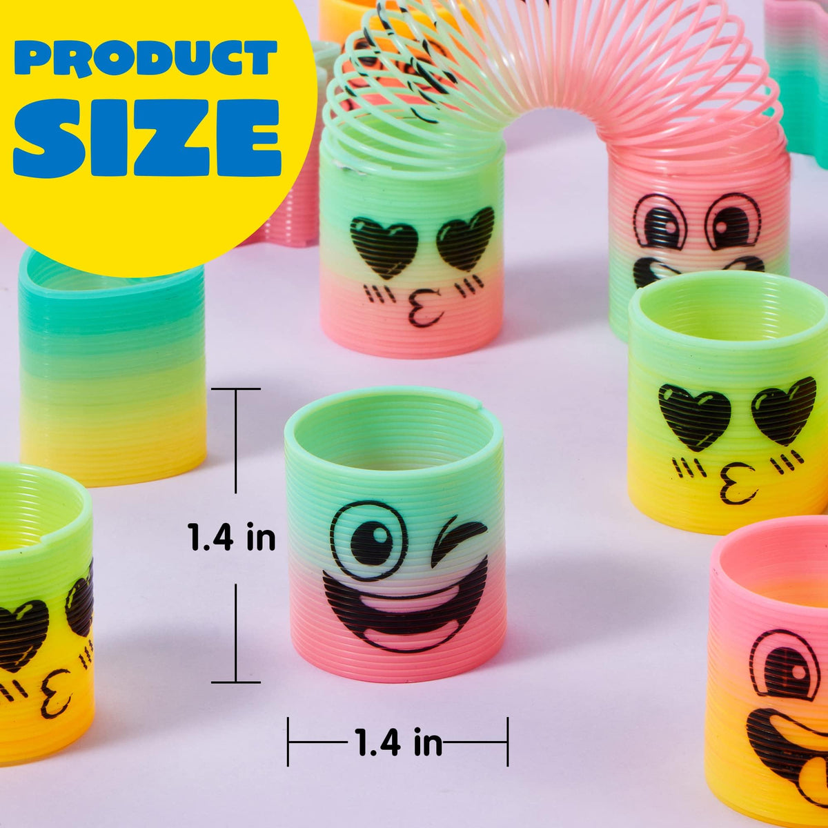 Kastwave 24 Pcs Spring Rainbow Party Favor, Mini Plastic Coil Toy, Fidget Stress Springs Bulk Toys For Carnival Prize Birthday, Goodie Bag Stuffers