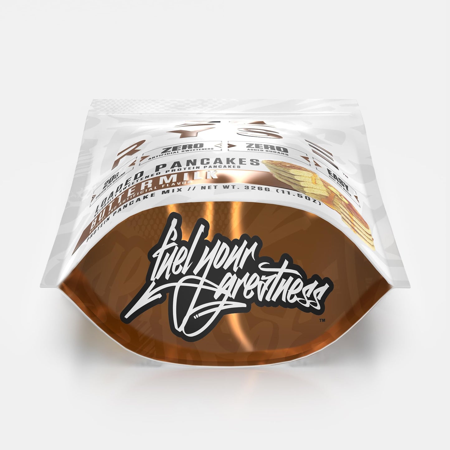 RYSE Loaded Protein Pancake & Waffle Mix - Buttermilk - Naturally Sweetened Breakfast with 21g Protein, 3g MCTs and 2g Fiber - No Added Sugar - High Protein Snack for Clean Energy - 6 Servings - Medaid International