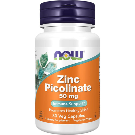 NOW Foods, Zinc Picolinate, 50 mg, 30 Veg Capsules