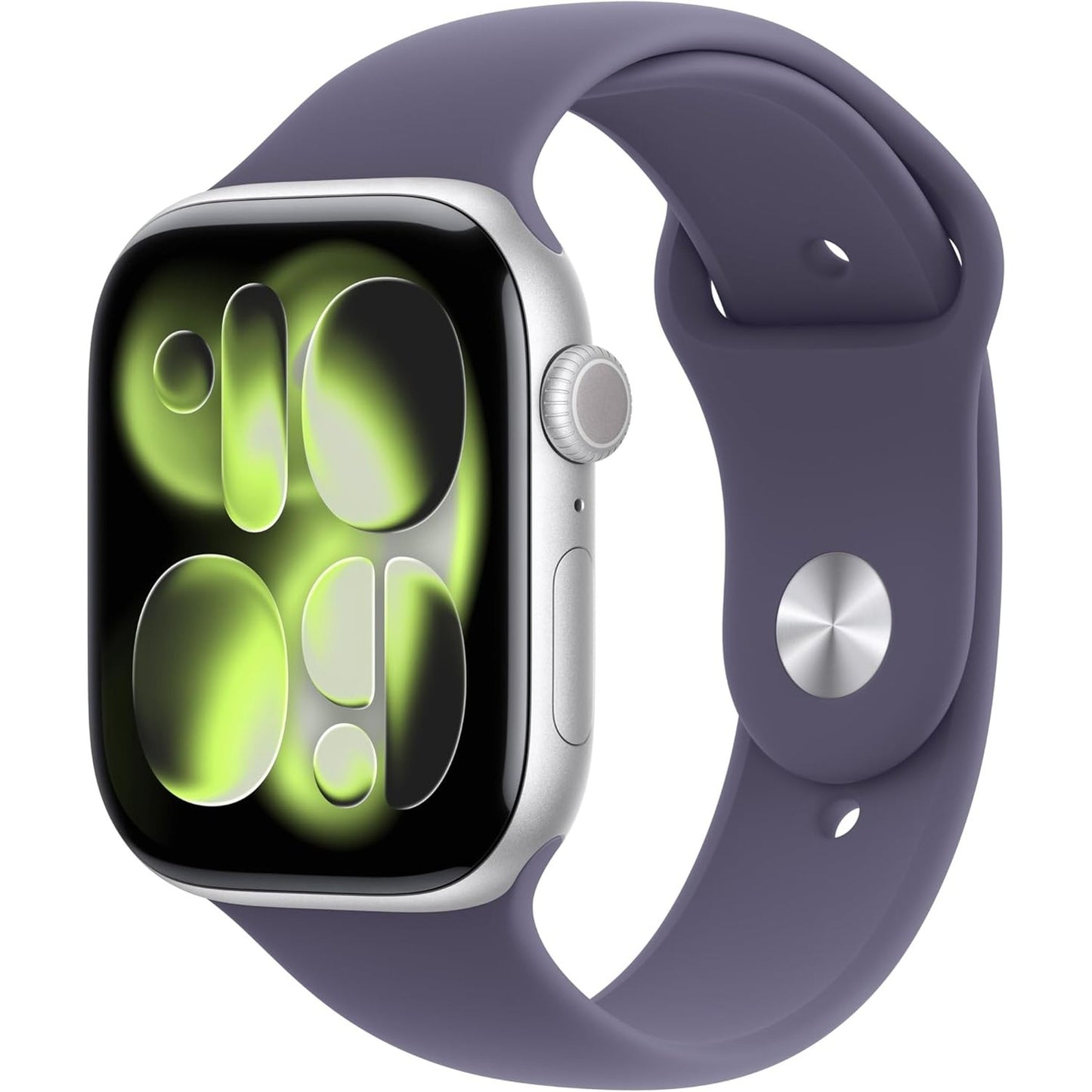Apple Watch Series 11 GPS 42mm Smartwatch with Silver Aluminium Case with Purple Fog Sport Band S/M. Sleep Score, Fitness Tracker, Health Monitoring, Always-On Display, Water Resistant