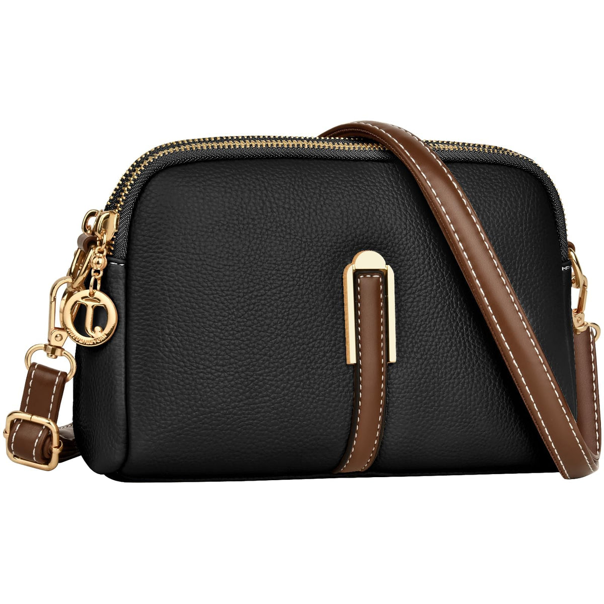 Crossbody Bag for Women, Leather Handbag & Shoulder Bag with Adjustable Wide Strap
