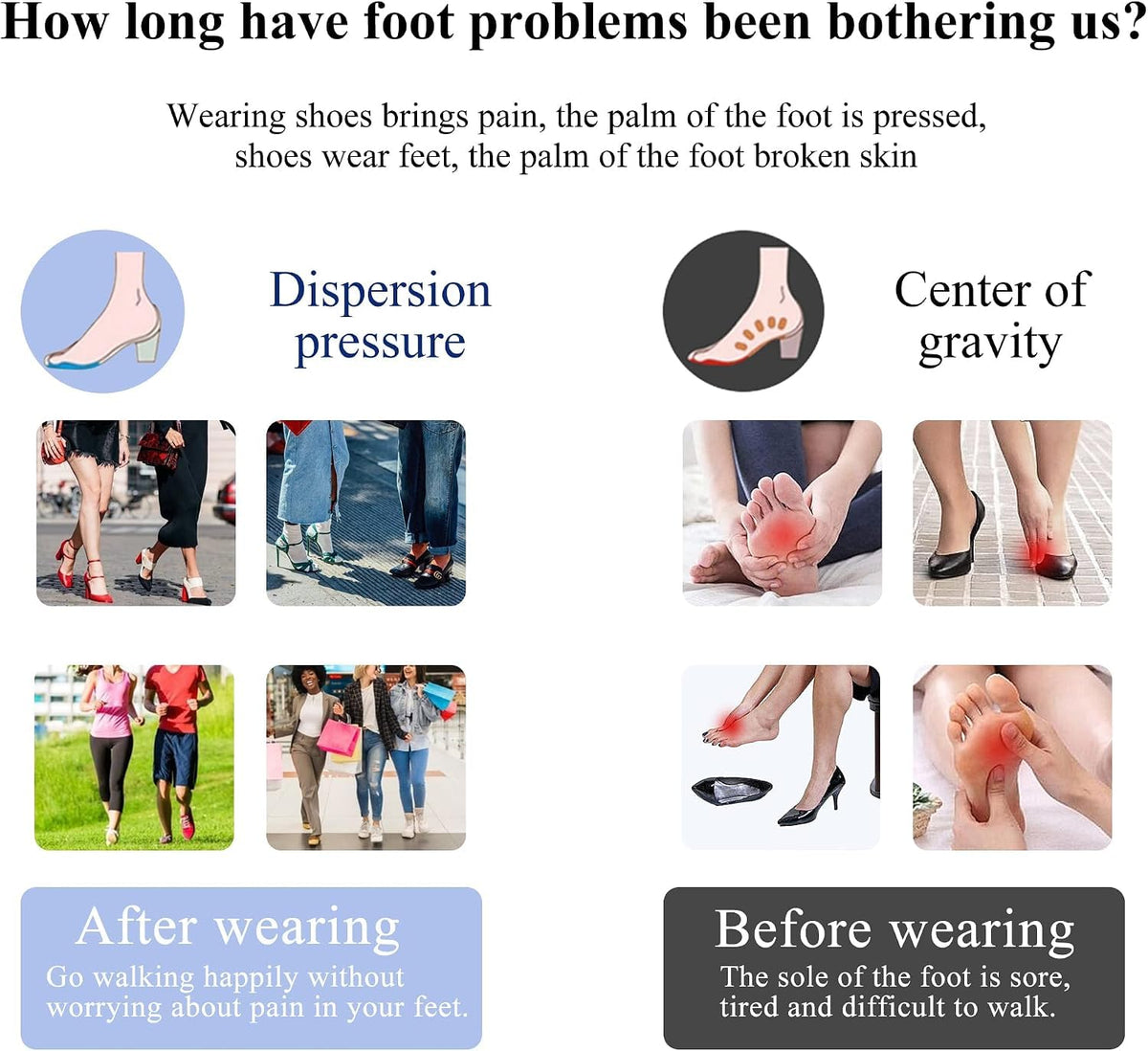 TERRIFI 2 Pairs Ball of Foot Cushions, Metatarsal Pads and Forefoot Cushioning Sleeves, Soft Gel Foot Cushions for Women and Men, Metatarsalgia Pain Relief, Callus Bunion Shoe Inserts, Size S