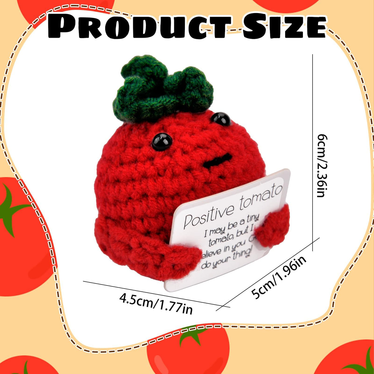 Terrifi Positive Potato Doll, Crochet Wool Good Luck Gifts, Pocket Hug Gift, Funny Knitting With Card, For Friends Party Birthday Decoration