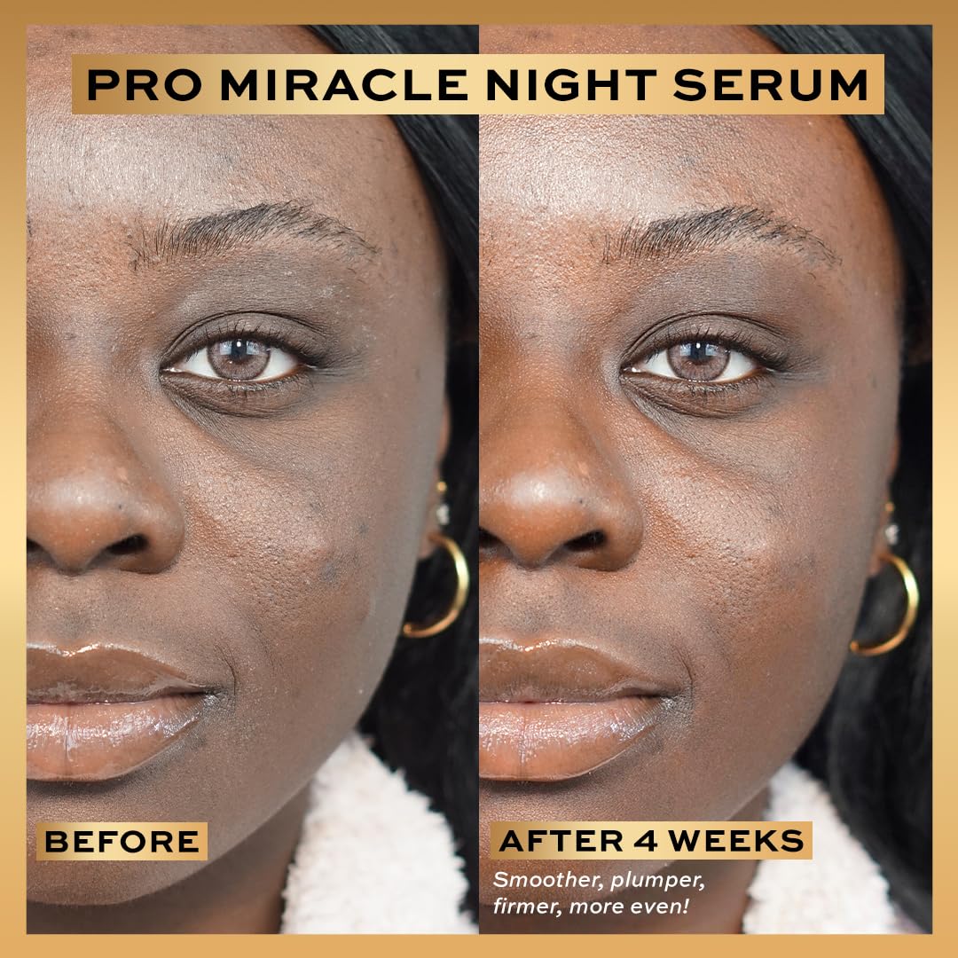 Revolution Pro Miracle Night Rescue Serum Advanced Complex, Overnight Face Serum, Smooths & Plumps Skin with Hyaluronic Acid & Peptides, 1 oz - Medaid International