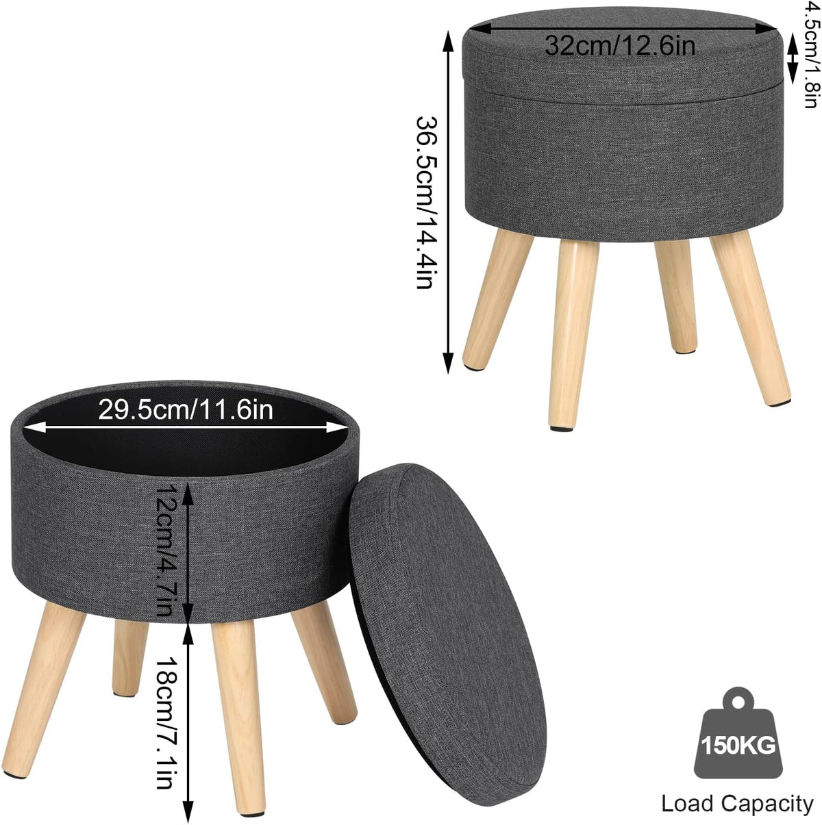 WOLTU Storage Ottoman Chair Stool (SH63RS)