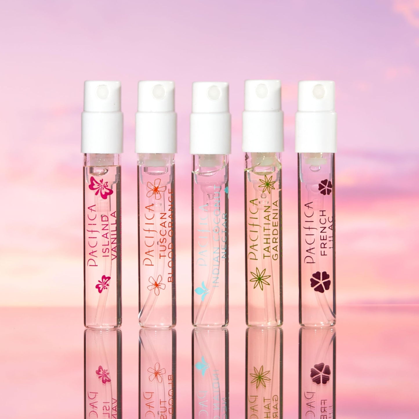 Pacifica Beauty, Wanderlust Spray Perfume Trial Set, Island Vanilla, 5 Scents, Fragrance Sampler Gift Set, Natural & Essential Oils, Clean, Vegan & Cruelty Free - Medaid International