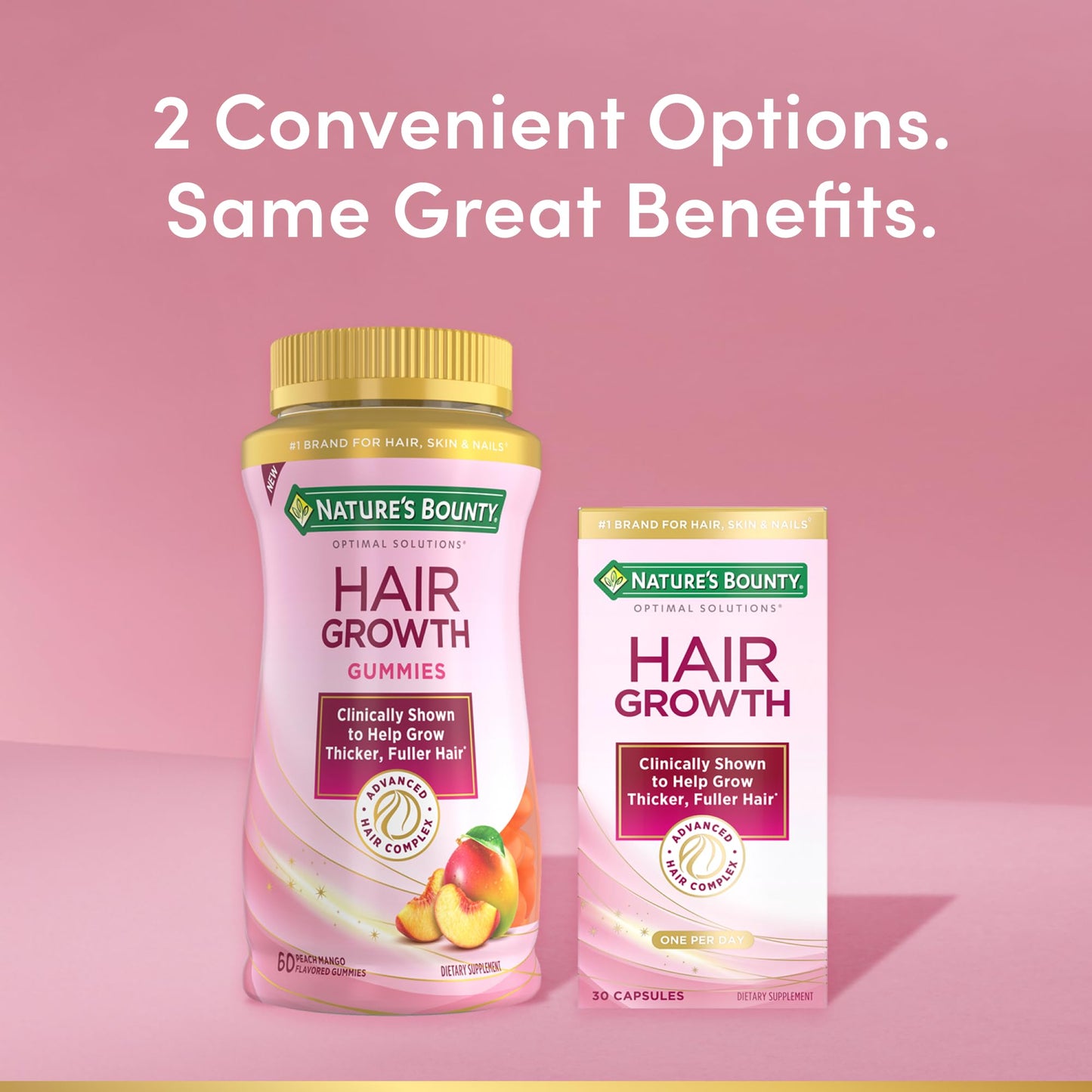 Nature's Bounty Optimal Solutions Hair Growth Supplement with Biotin, Hair Growth Vitamins with Biotin Silicon & Arginine, 1 Per Day, 30 Capsules, One Month Supply - Medaid International