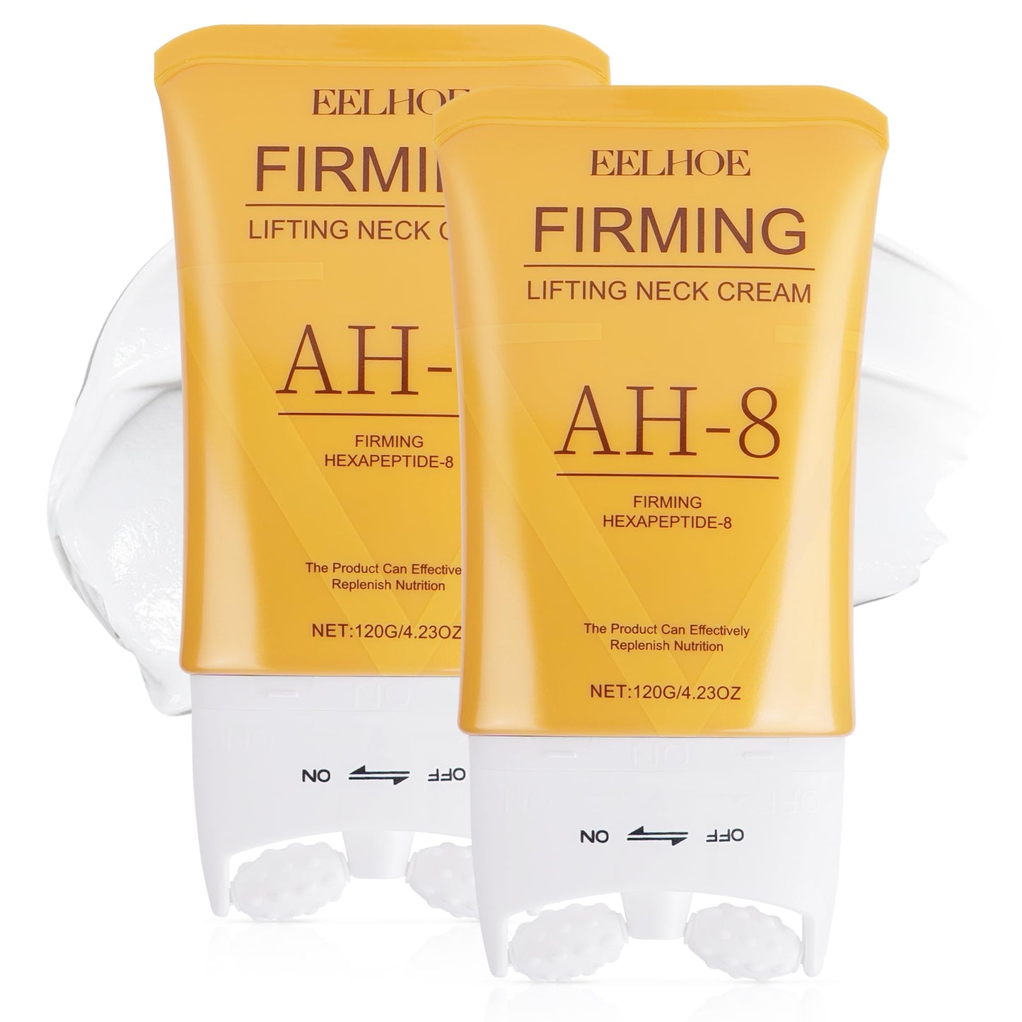 TINYLENS EELHOE 2PCS AH-8 Neck Firming Cream, 2-in-1 Roller Gua Sha Moisturizer for Sagging Neck, Double Chin & Face Lifting, with Hyaluronic Acid - Medaid International