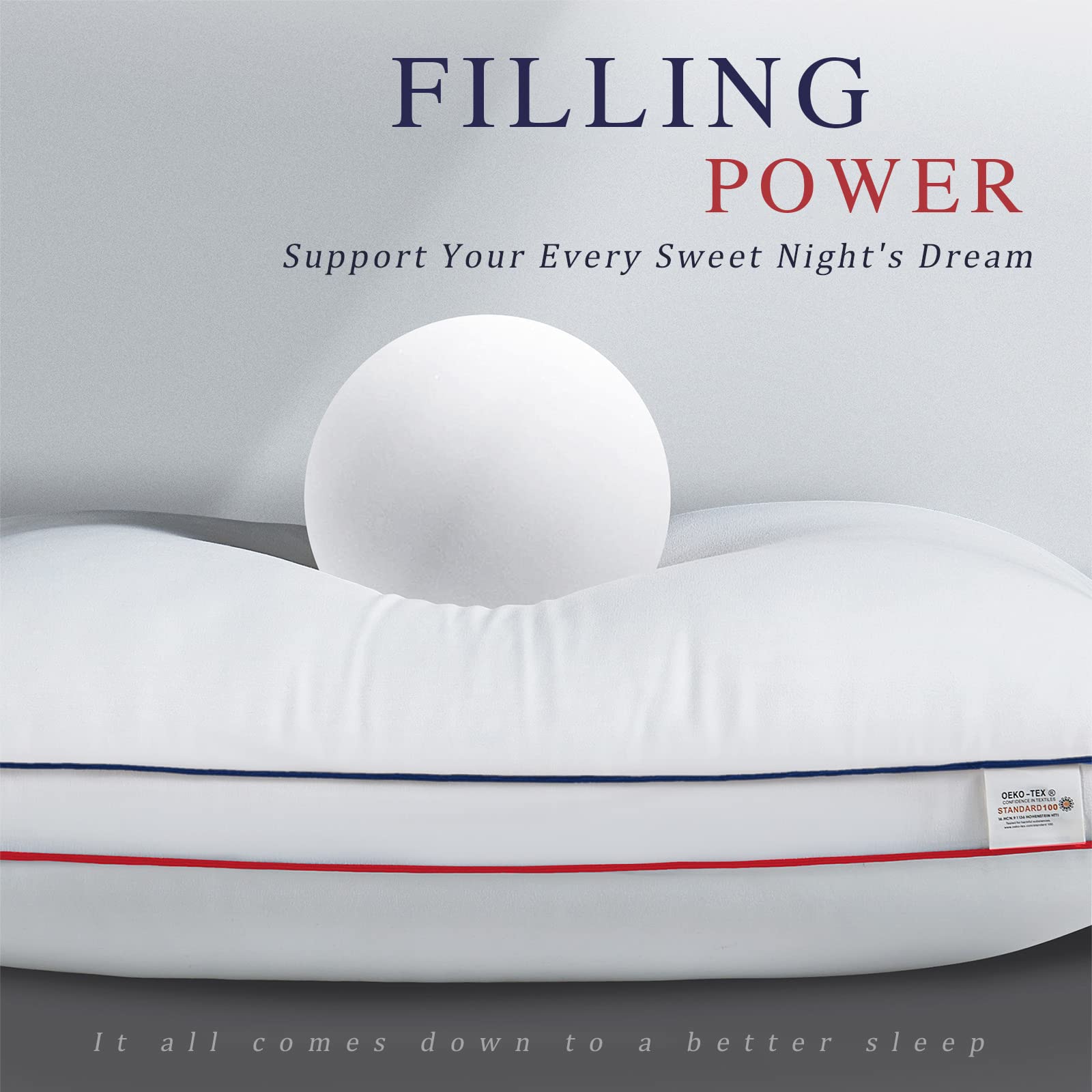 Bedufsar Bed Pillows for Sleeping, Queen Size Pillows Hotel Quality Set of 2, Firm and Supportive Gusseted Pillows for Side and Back Sleepers, Cooling Down Alternative Fluffy Soft Pillow (20x30 in) - Medaid International