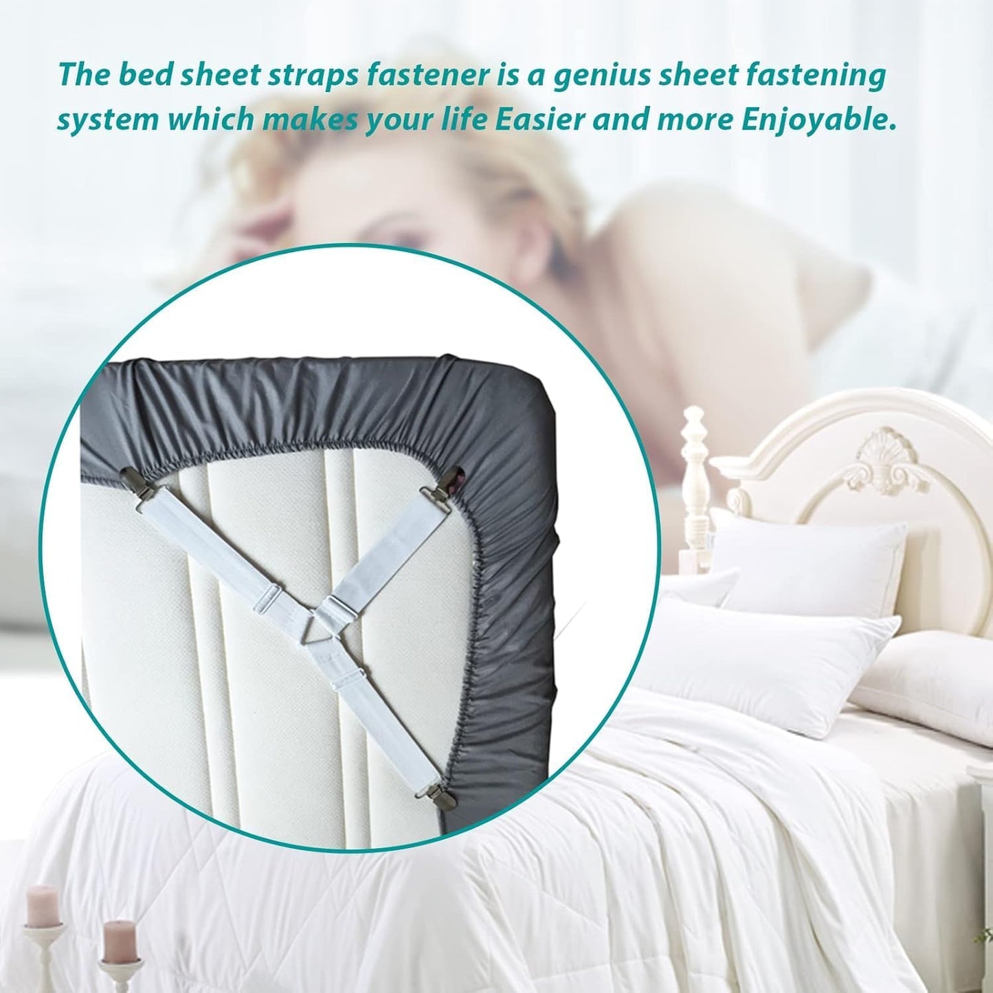 Set of 4 Bed Sheet Clips (20262c)