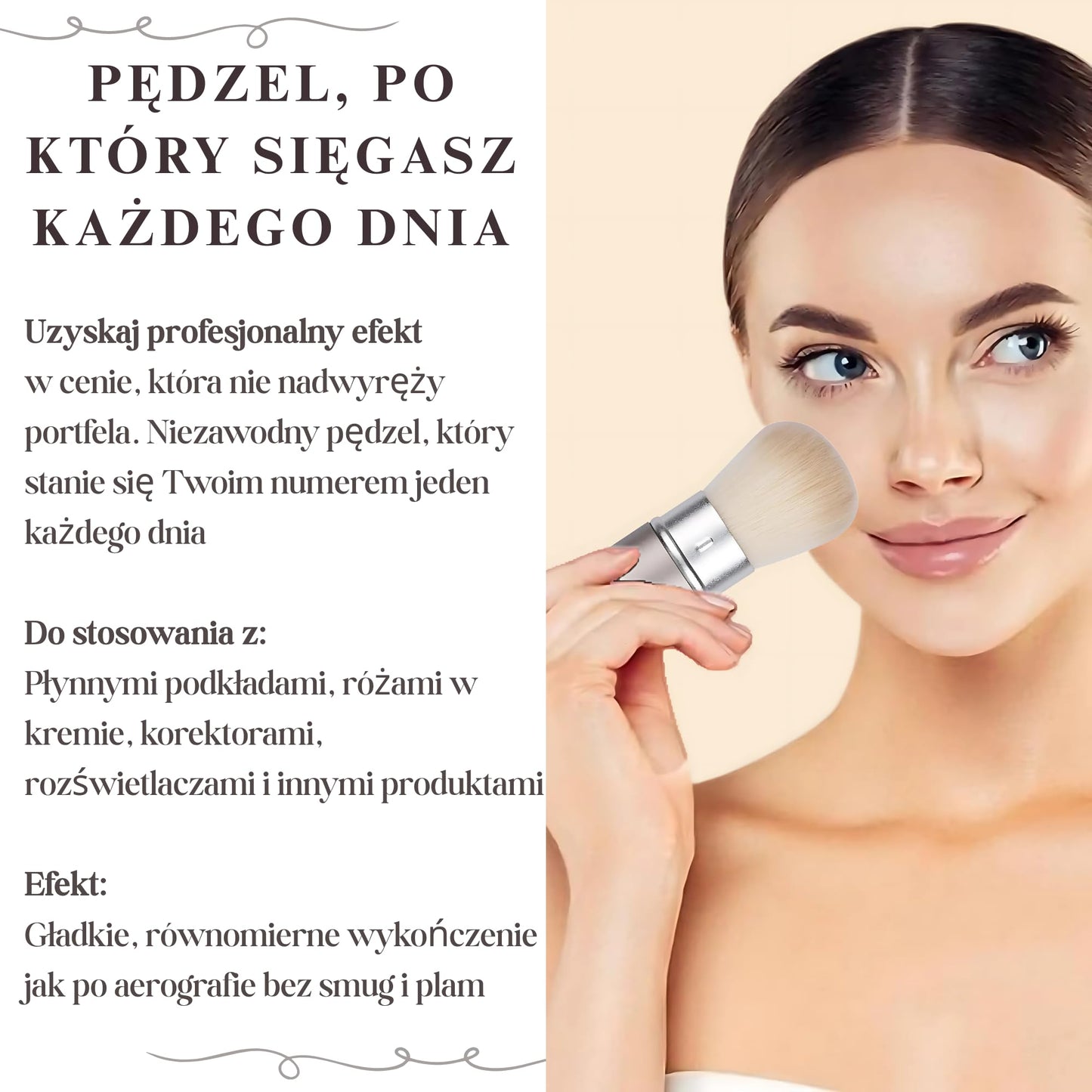 Retractable Kabuki Makeup Brush - Blender Brush for Powder, Cream, Liquid Foundation, Sunscreen, Blush Blending & Bronzer - Professional Make Up Brush - Full Face Makeup Brush - Vegan & Cruelty Free - Medaid International