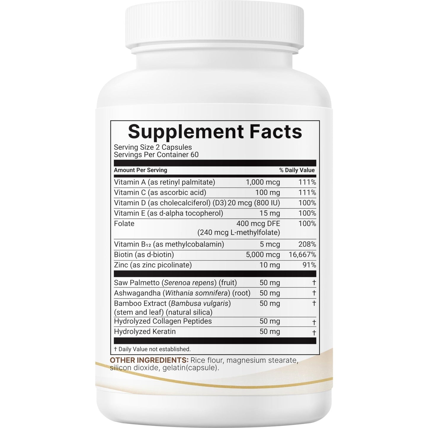 Micro Ingredients Hair Growth Vitamins for Women & Men, 120 Capsules | 14-in-1 Formula with Biotin, Collagen, Keratin, Saw Palmetto & More | Thicker, Fuller, Nourishes Thinning & Loss Hair Support - Medaid International