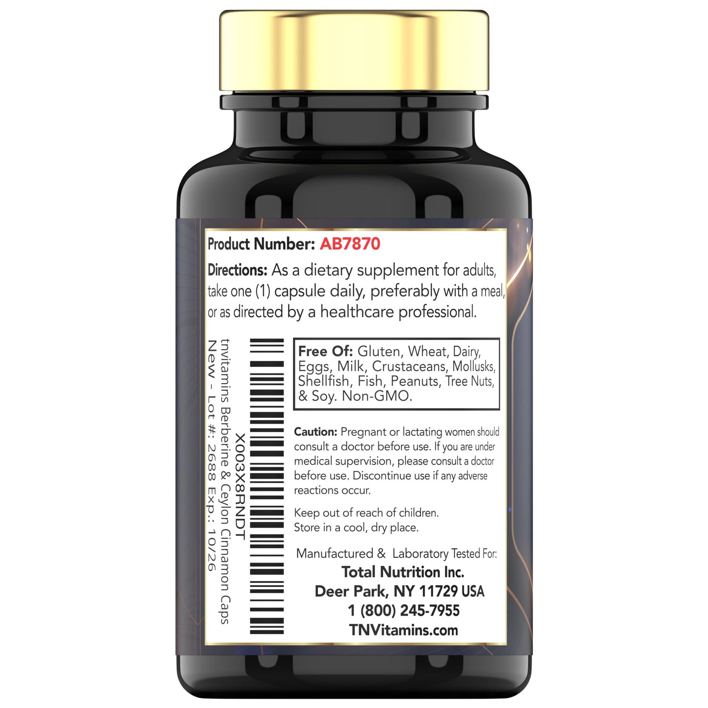 Berberine with Ceylon Cinnamon: 2200 mg Per Capsule - 180 Capsules | Natural Berberine Supplement for Cardiovasular & Circulatory System Health* | 6 Month Supply | Made in The USA! - Medaid International