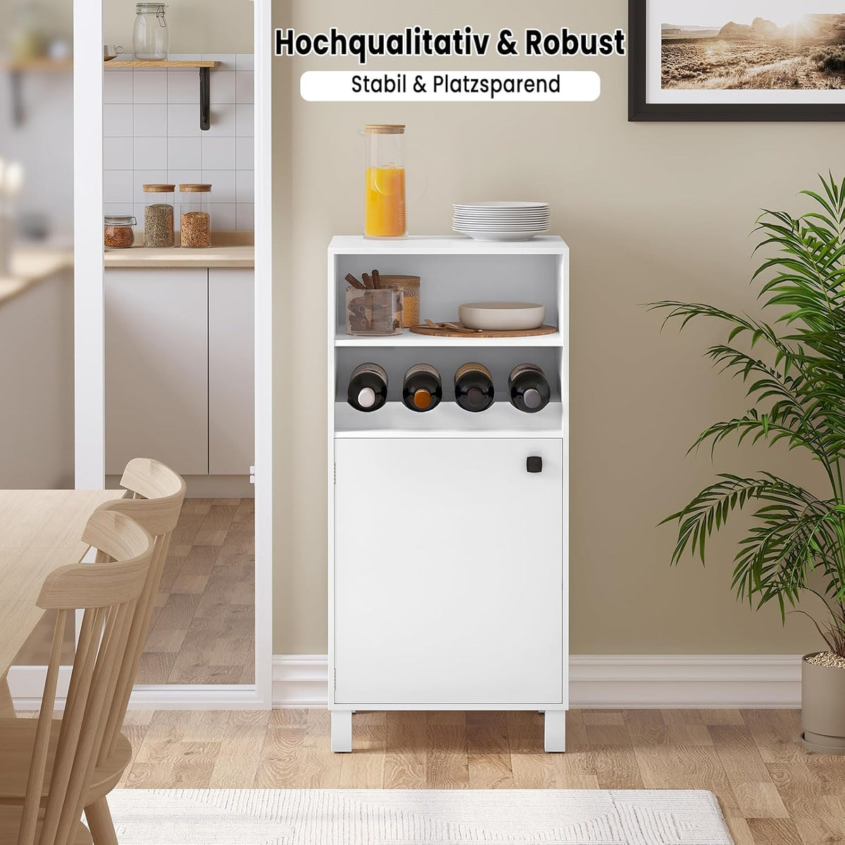 WOLTU Kitchen Cabinet with Wine Rack (KSK01WS)