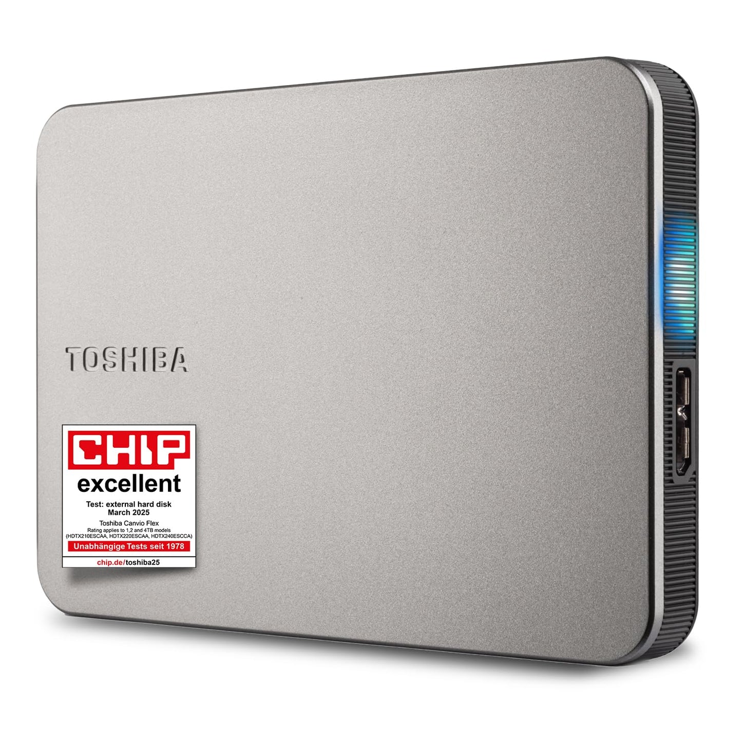 Toshiba Canvio Flex 1TB – Portable 2.5’’ External Hard Drive (HDD) for Mac, Windows PC, Smartphone and Tablet Use, Compatible with Most USB-C and USB-A Devices, Warm Silver (HDTX210ESCAA) - Medaid International