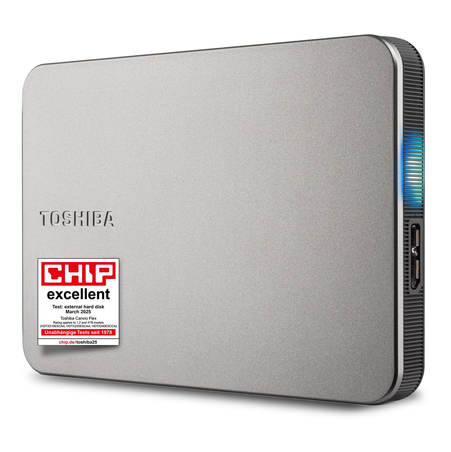 Toshiba Canvio Flex 1TB – Portable 2.5’’ External Hard Drive (HDD) for Mac, Windows PC, Smartphone and Tablet Use, Compatible with Most USB-C and USB-A Devices, Warm Silver (HDTX210ESCAA) - Medaid International