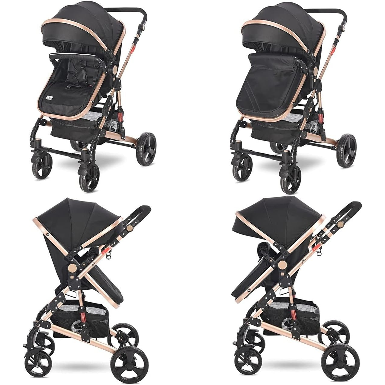 Lorelli - Baby Stroller - Alba Premium Set 3in1 - (NEW) - Black - Travel System