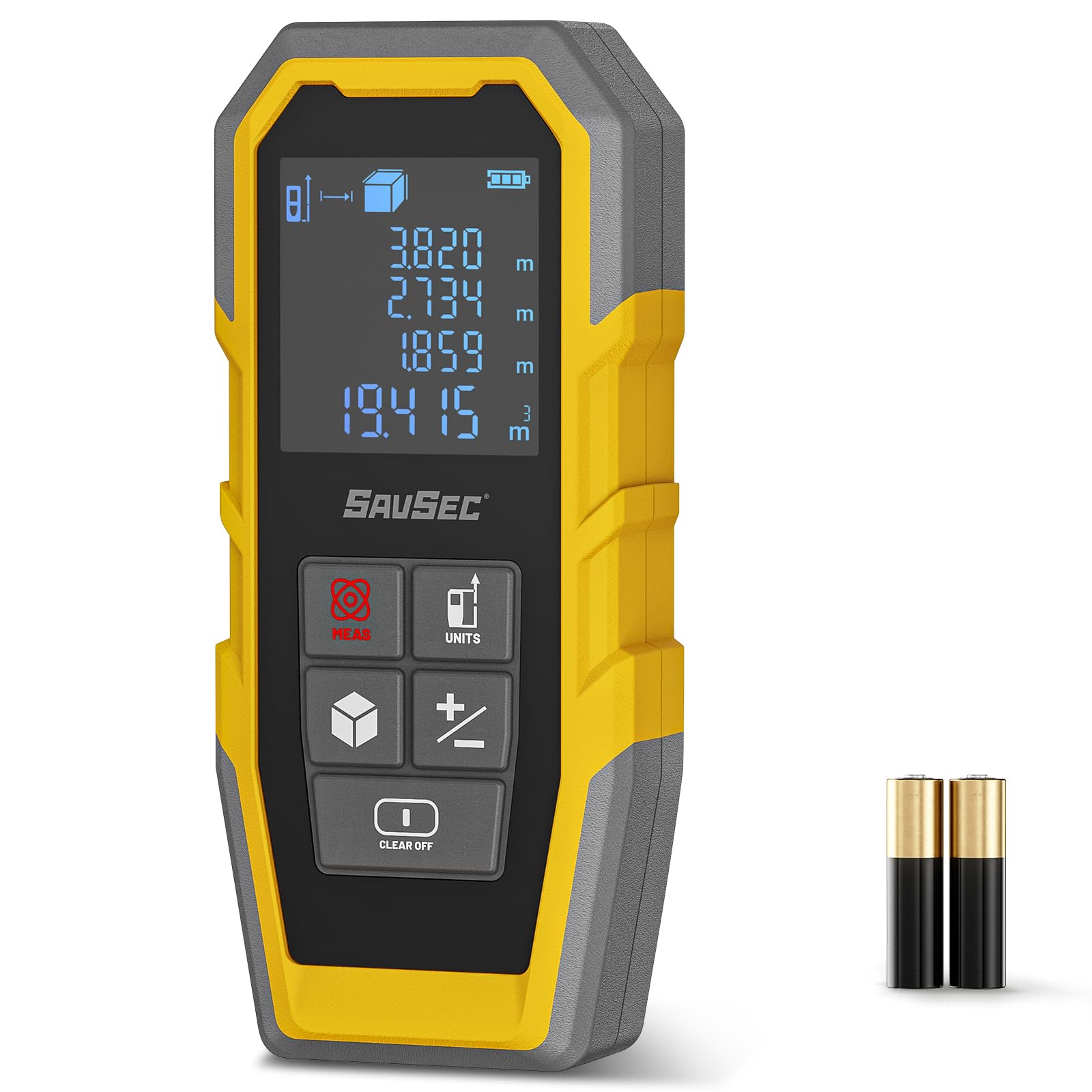 Laser Measuring Tool, SAVSEC 229Ft Digital Laser Measure Device with 4 Unit Switching, 1/16in Accuracy, Measuring Distance/Area/Volume/Pythagorean - Medaid International