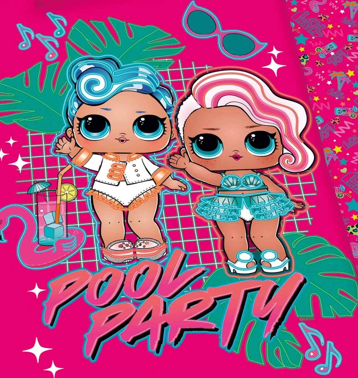 LOL Surprise Reversible Bedding Set Girls Duvet Cover 135 x 200 cm Pillowcase 80 x 80 cm Cotton Pool Party|LOL Surprise In Lebanon